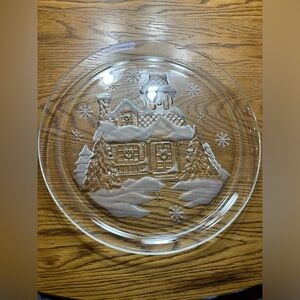 VTG 1970~ 13" Round Embossed Platter Welcome Home by ARCOROC~made in FRANCE.